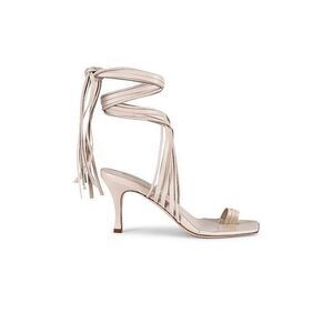 A’mmonde Atelier Aria 75 Sandal Multi Strap Wraparound Heels Ivory 7.5